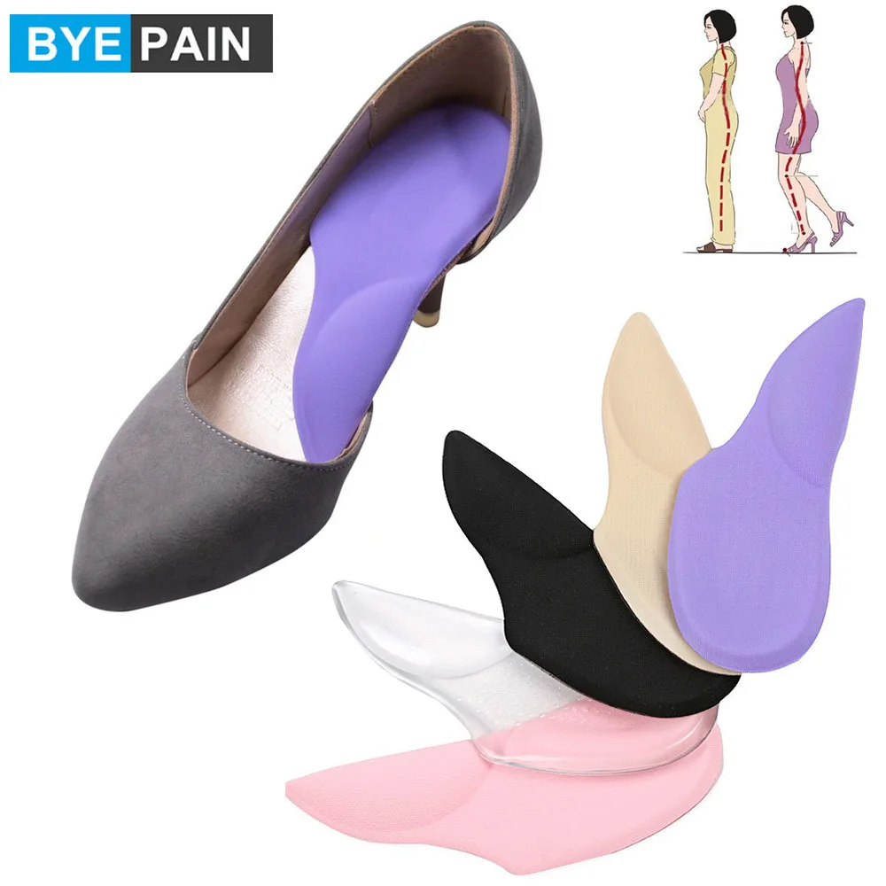 1Pair Women High-Heel Shoes Insoles Inserts Arch Support Flat Feet Cushion Pads Pain Relief Foot Care Adhesive Pads