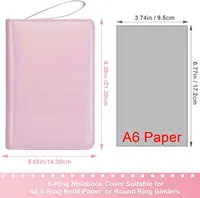 New A6 Budget Binder with Zipper, 6 Ring Refillable Planner Binder Cover for Cash Budget System, PU Leather Personal Organizer 4