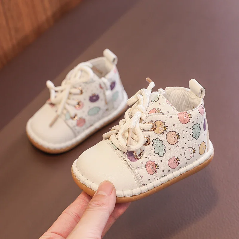 Winter Baby Girls Snow Boots Warm Plush Children Outdoor Shoes Soft Sole Non-slip Infant Toddler Shoes baby shoes baby boots winter snow boots Cartoon Bear Kids