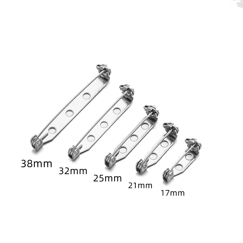 10 Stück Edelstahl Bar Stifte Brosche Verschluss Pin Rücken Sicherheits verschluss DIY Namensschilder Brosche Handwerk Abzeichen Schmuck Herstellung Lieferungen – Detail 1