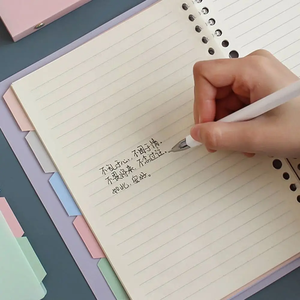 Soft A5 Binder Notebook Refillable Pastel Color Loose Leaf Notebook Removable with Pastel Index Divider A5 Notepad