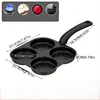 Non-Stick 4-in-1 Cast Iron Egg Cooker - Single Handle Frying Pan, Dishwasher Safe, Compatible with Electric Coil Stoves 4