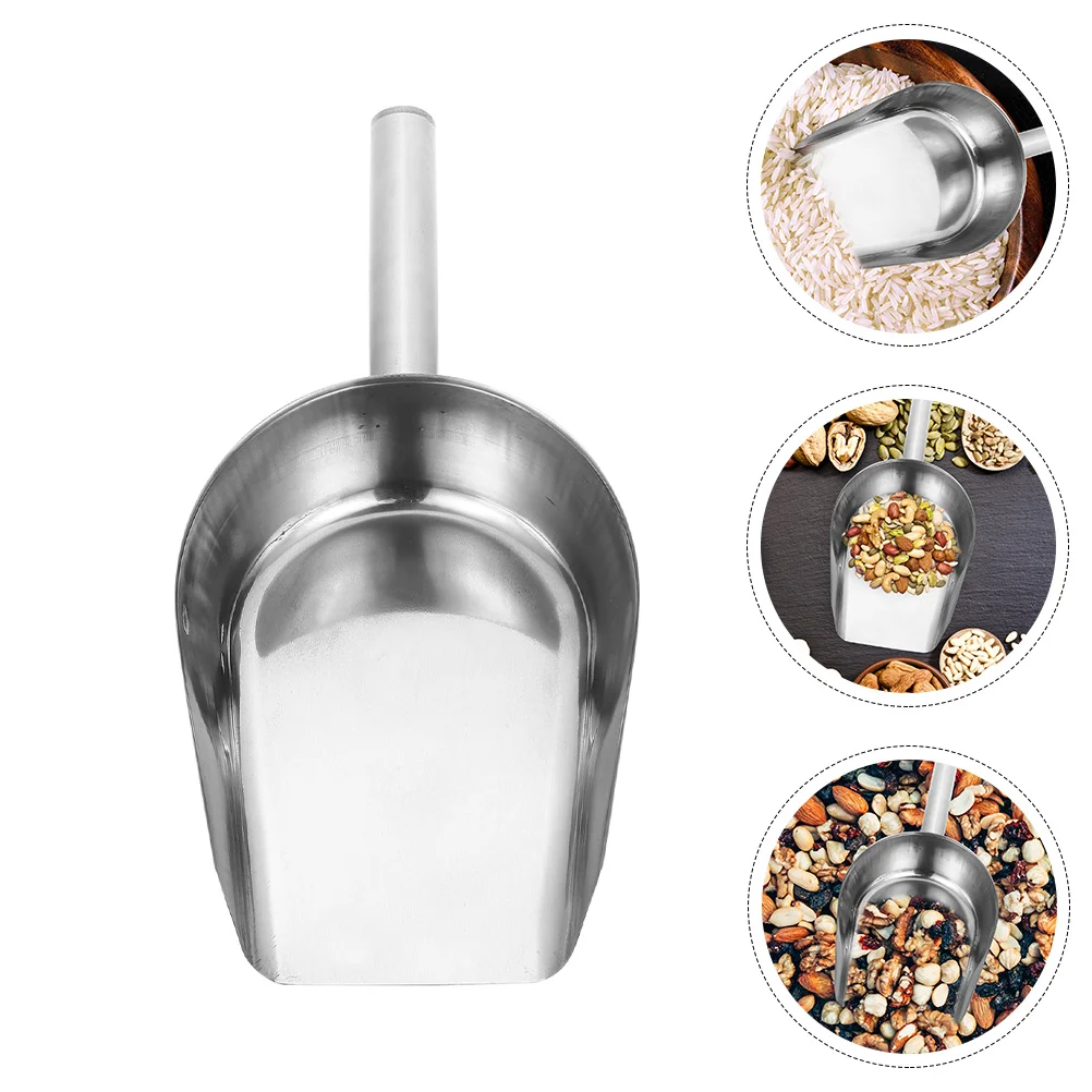 

Practical Ice Cube Shovel Shovel Shovel Stainless for Coffee Restaurant Bean Shovel Flour Kitchen Cereal Steel