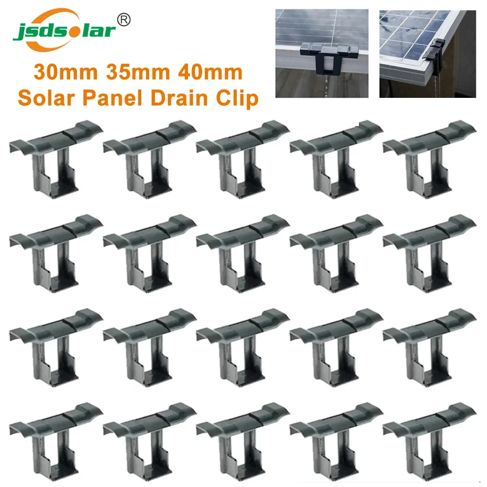 30mm/35mm/40mm Solar Panel Mounting Set Solar Water Drainage Diversion Clip Solar Panel Water Drain PV module Cleaning Clips For Photovoltaic Mud Removal