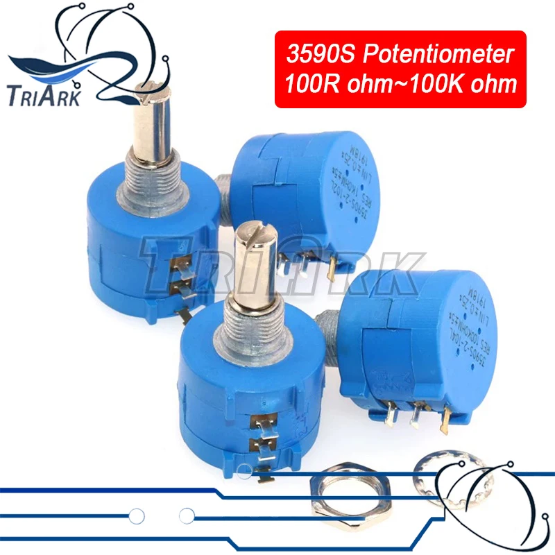 Potenciómetro De Precisión SMW 3590S-2-502L - 5K Ohmios, 10 Vueltas, Giratorio Enrollado - 1 Pieza