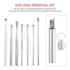 7 Pcs Ear Pick Suit Wax Removal Kit Stainless Steel Spoons Portable Pickers Cleaning Supplies Polished Tools 4