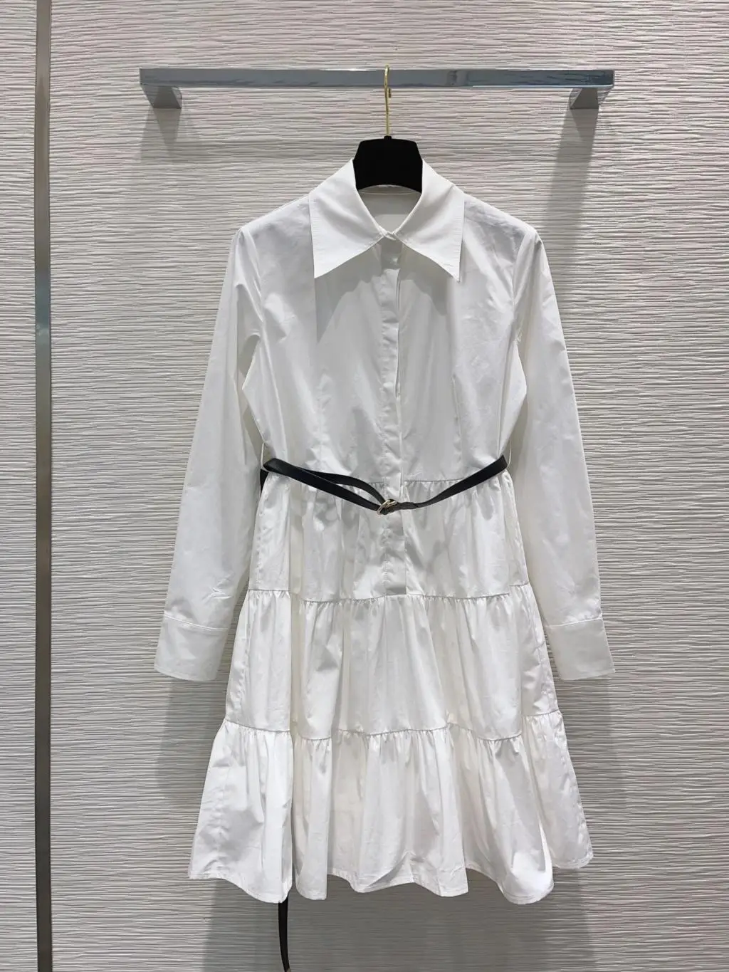 

2024 Women's Clothing Thousand layer cake with belt shirt dress Spring Summer New 418