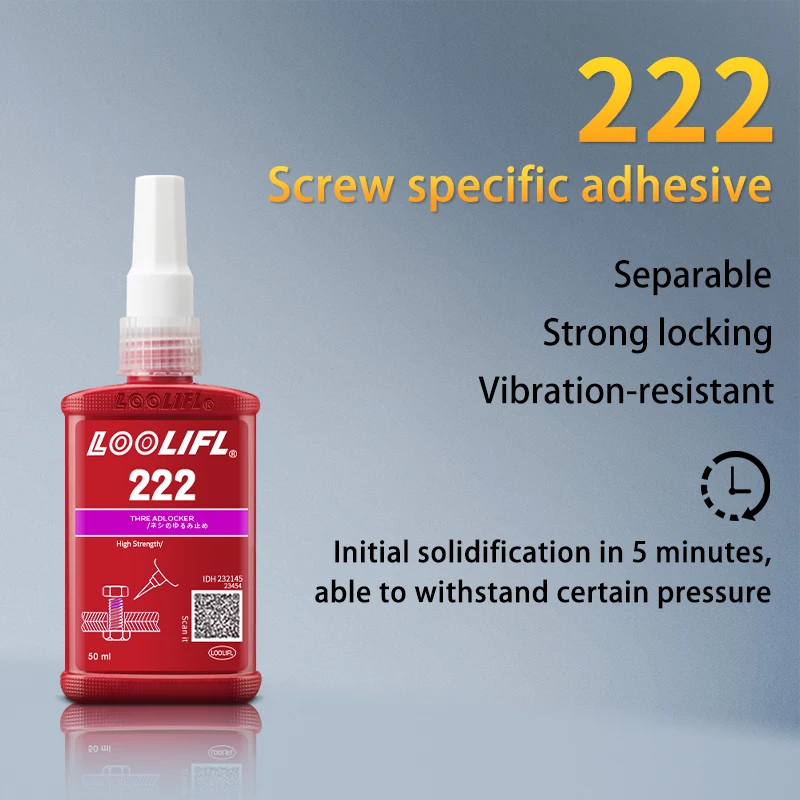 LOOLIFL 222 Threadlocker, anaerobic adhesive, anti-loosening agent, suitable for mechanical reinforcement, to prevent rust 50ml 2