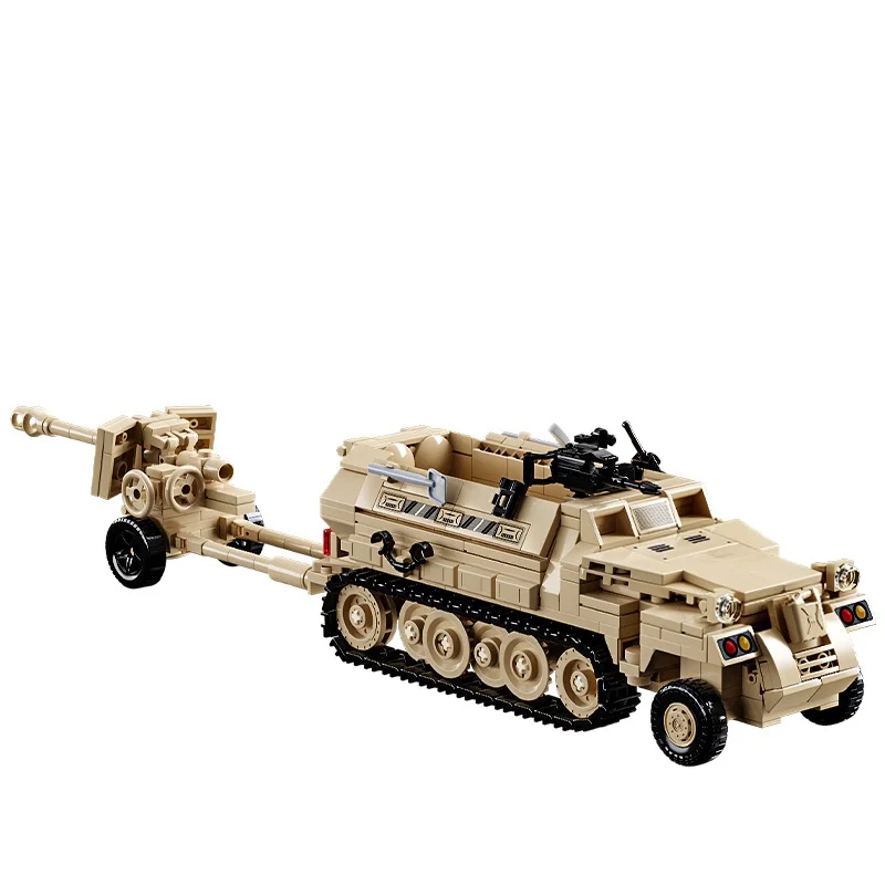 WW2 Military Half-Tracked Vehicle Building Block Set