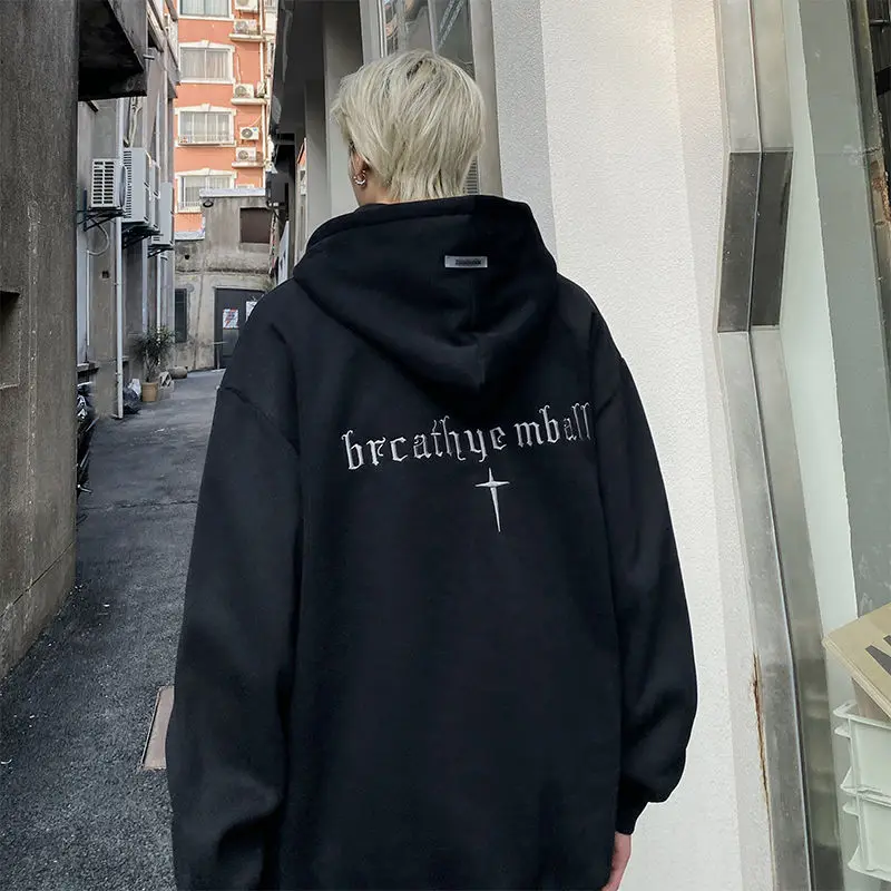 American Style New Minimalist Hoodie Men Oversize Spring and Autumn New Trendy Brand Letter Loose Casual Design Jacket Clothing