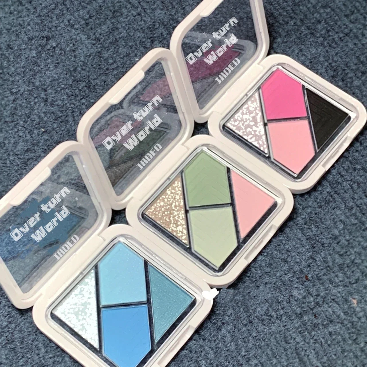 4 Colors Eye Shadow Palette Matte Glitter Green Blue Pink Black Eye Shadow Pigments Professional Makeup Palette eye shadow eye shadow plate