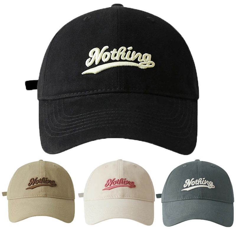 

Embroidery Letter Baseball Hat for Women Men Cotton Peaked Cap Large Head Circumference Adjustable Hat Outdoor Versatile Sun Hat