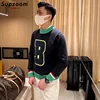 Supzoom New Arrival Top Fashion O-neck Pullovers Appliques Brand Clothing Embroidered Net Red Warm Casual Knitted Men Sweater 1