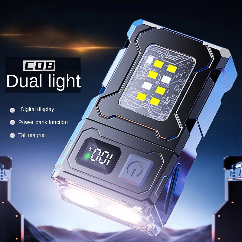 Mini Portable LED COB Flashlight Ajustable Rotatable Magnetic Torch USB Rechargable Outdoor Torch Camping Emergency Lantern