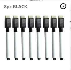 Vibrant 8 - Color Dry Erase Markers with Magnetic Eraser - Ideal for Office, Home, and Creative Gift Giving (With magnetic  2)