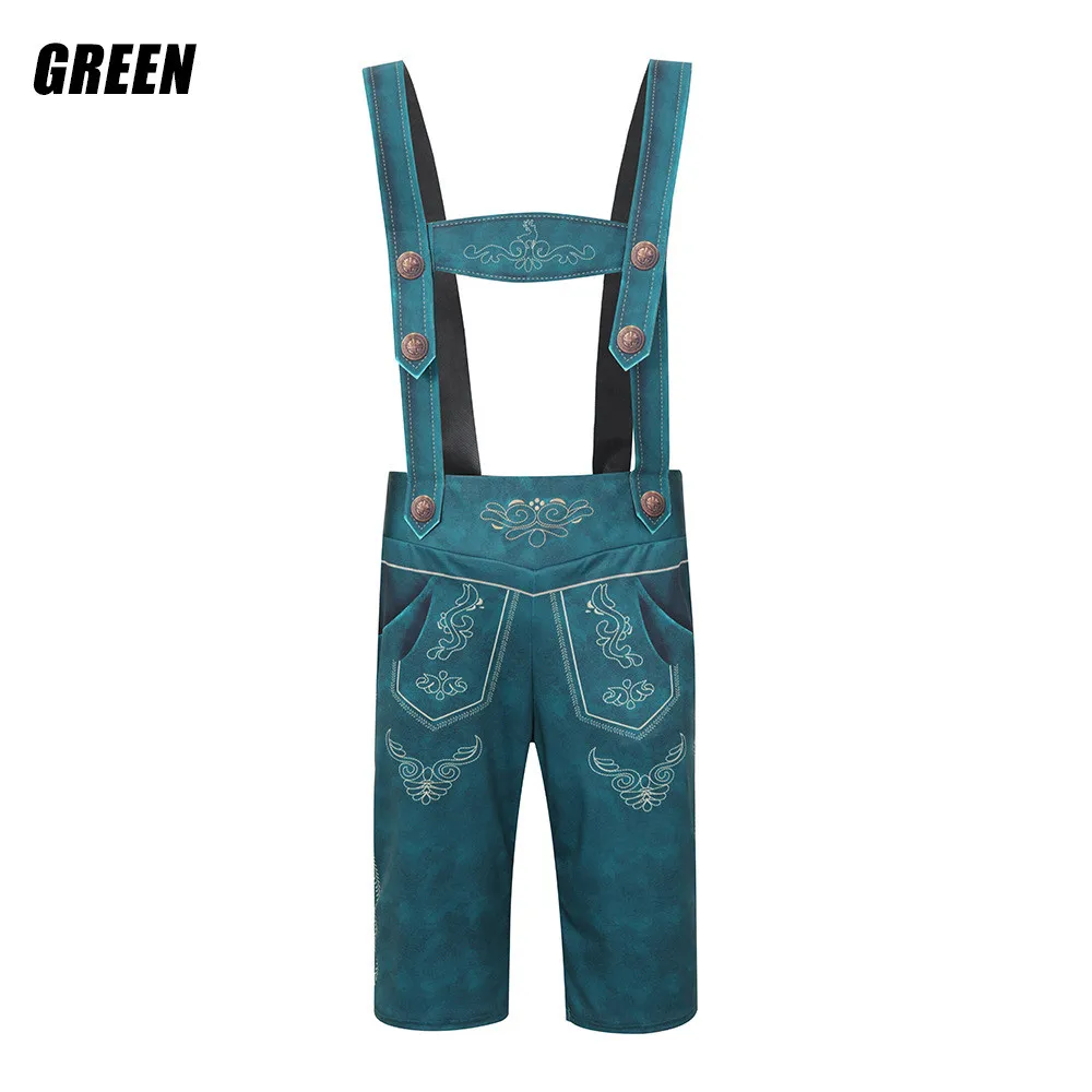 Male Bavarian Lederhosen Oktoberfest Costume German Beer Festivals Suspenders Men Cosplay Halloween Carnival