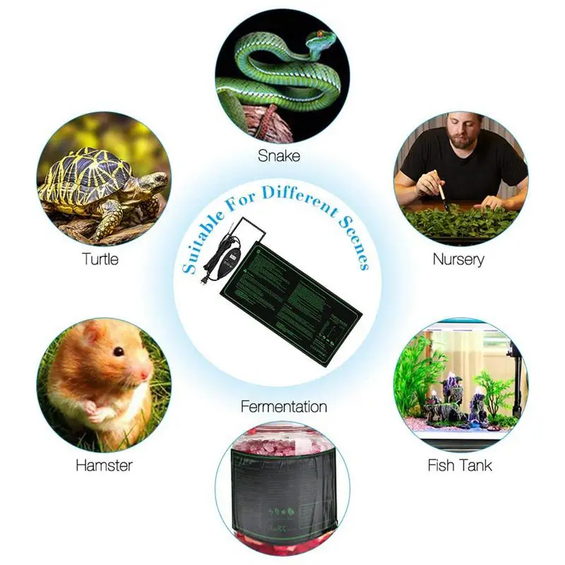 Plant Heating Mat Pets Warm Pad Incubator Six-Speed Thermostat Timed Nurturing Waterproof Greenhouse Mats For Seed Germination planting mat seedling heat mat