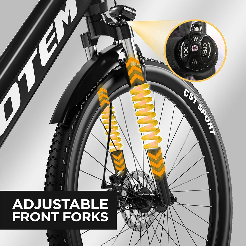 Totem Volcano 2.0 Electric Mountain Bike for Adults-500W Motor (Peak 1000W), 48V 11.6Ah Battery, 27.5" Tires, High-Power EBike electric bike,electric bicycle