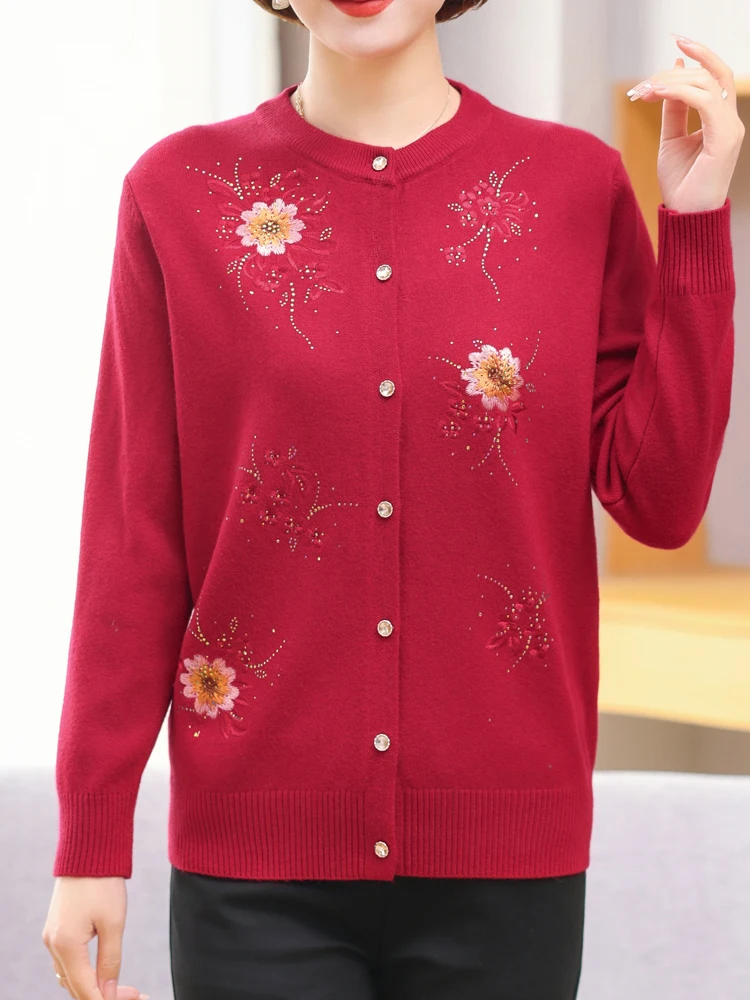 

Кардиган с вышивкой, свитер, Женский Осенний вязаный свитер, топ, женская мода, однобортный женский кардиган в Корейском стиле