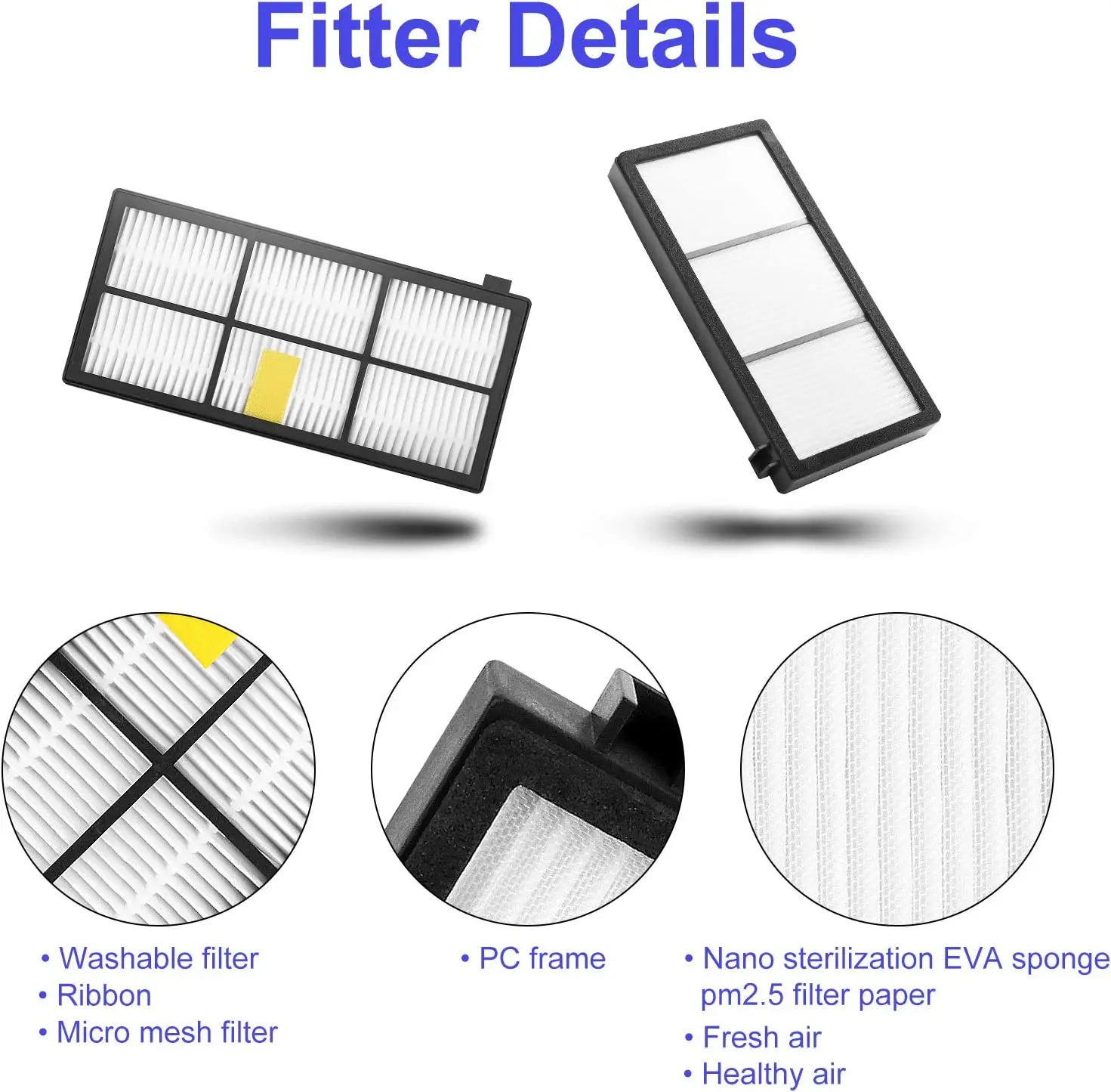 Description Picture 3 of itemHEPA Filters & Brushes kit for iRobot Roomba 800 Series 850 860 861 866 870 880 890 900 960 980 981 985 Vacuum Cleaner Parts