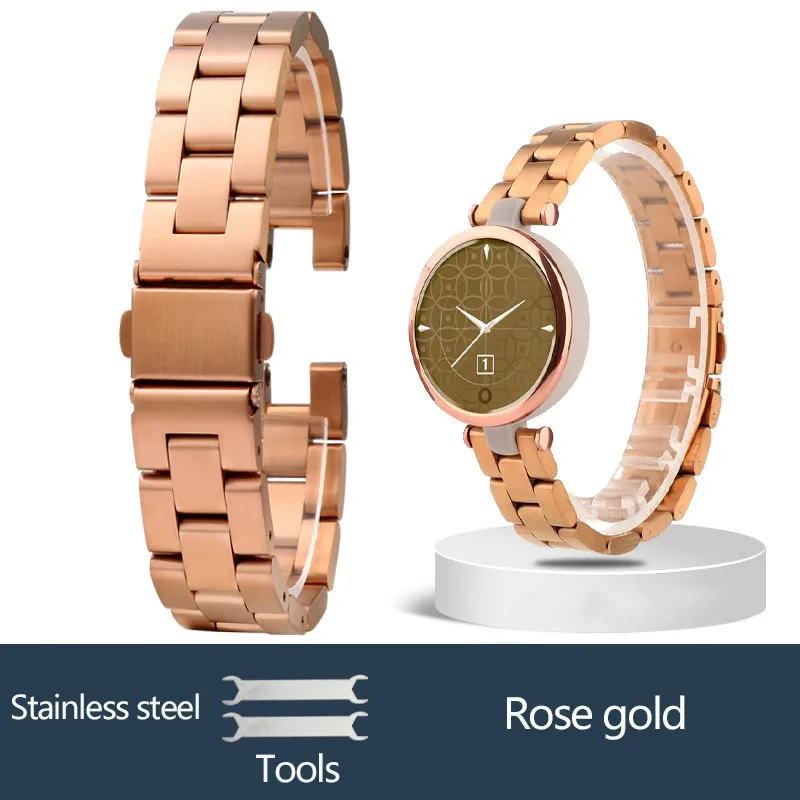 

Metal Strap Top Quality Stainless Steel Watchband for Garmin Lily Women Replacement Loop Smartwatch Bracelet with Folded Buckles