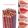 1PC Professional Wood Lip Liner Waterproof Lady Charming Lip Liner Soft Pencil Makeup Women's Long Lasting Cosmetic Tool 28Color 2