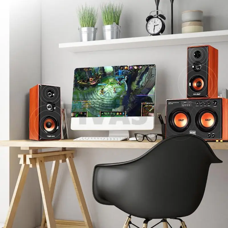 Dual 5.5 Inch Bluetooth Sound Box Three-Way Speaker 2.1 Computer Speaker Active Subwoofer Home Theater Sound System Audio Set