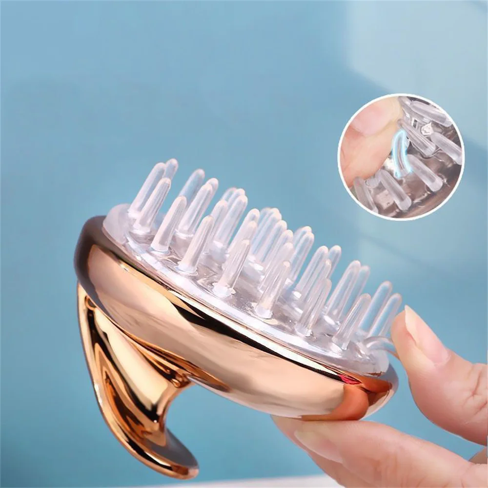 Silicone Head Body Scalp Massage Brush Silicone Shampoo Brush Hair Washing Clean Comb Shower