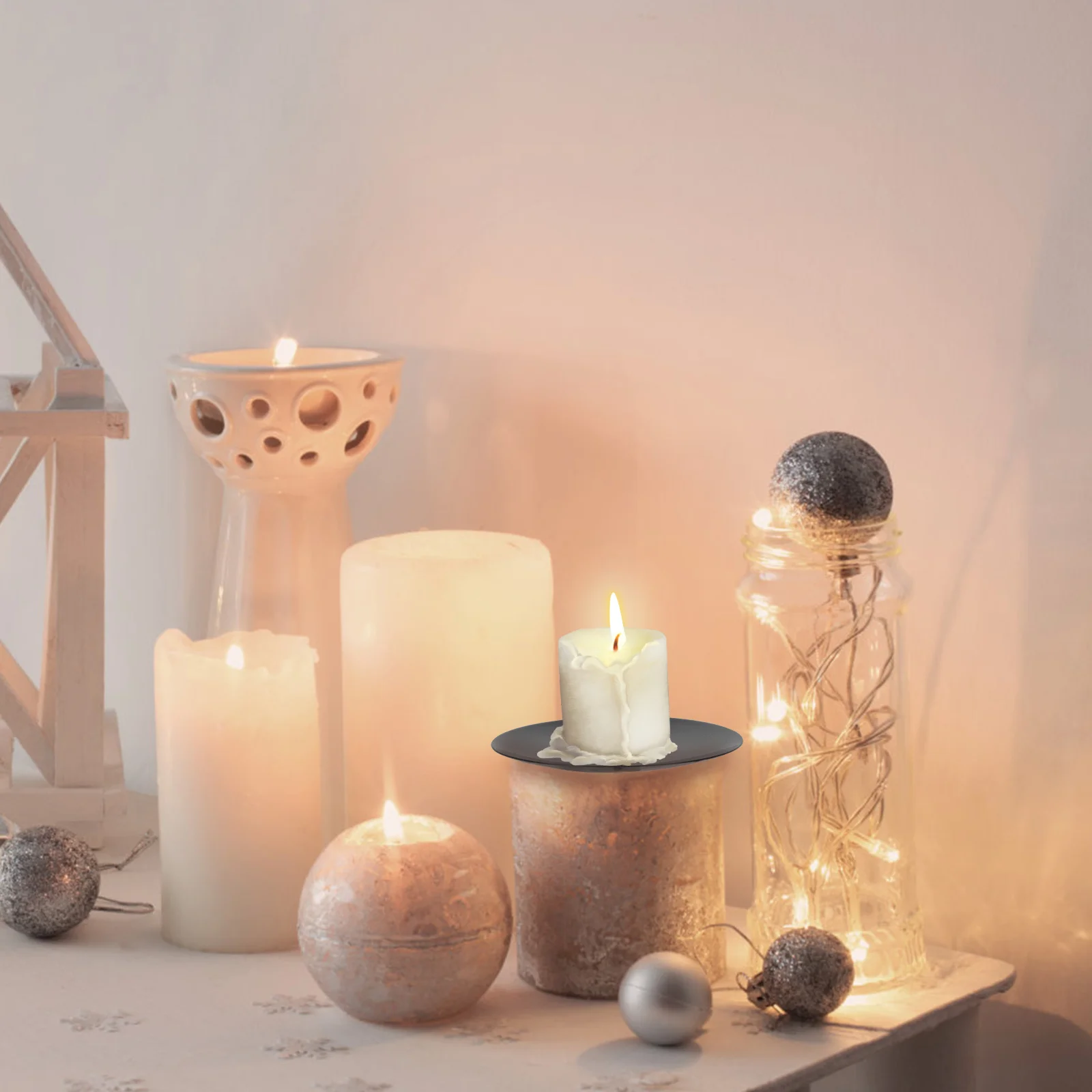 Candle holders Iron Candle Fixators Candle Holder Fixing Tool Metal Fixator Fixing Accessories Home Candlestick HolderUse