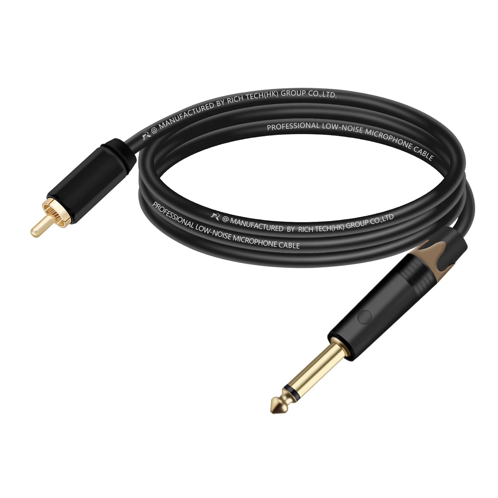 RCA auf 6,35/6,5 mm Kabel, RCA-Stecker auf 1/4 Zoll TS-Mono-Buchse, Audio-Adapterkabel für Lautsprecher, Mikrofon, Mixer, Soundkartenverstärker – Detail 3