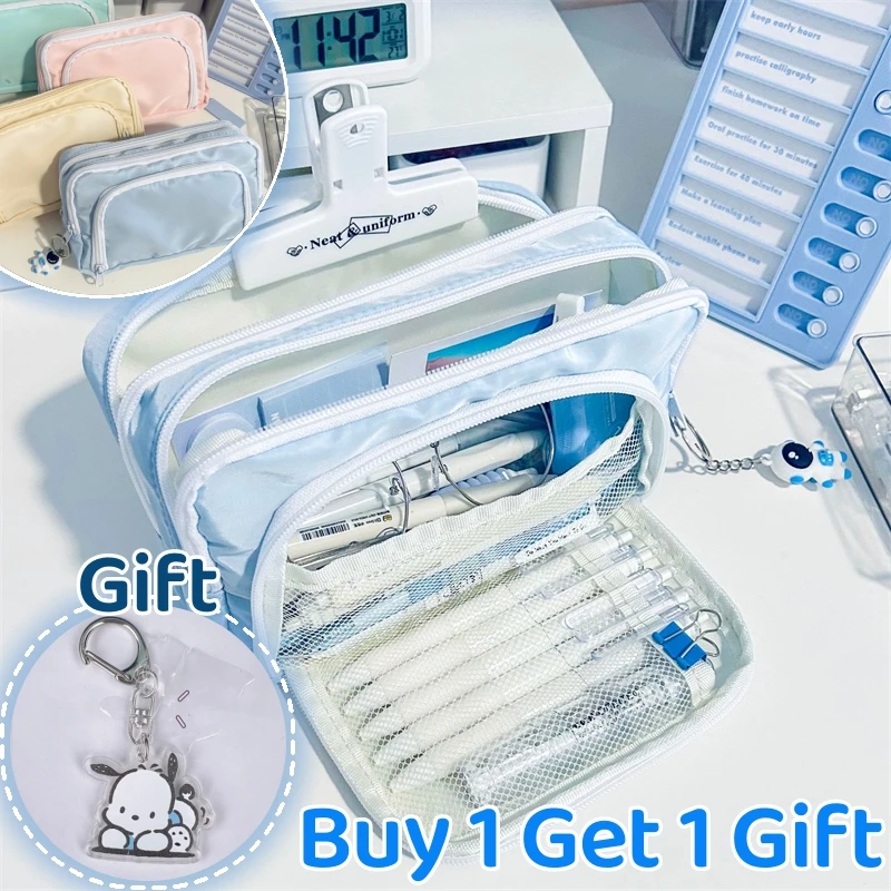 

4-слойная Большая вместительная сумка-карандаш Эстетическая школьная чехол держатель для канцелярских принадлежностей Детская сумка для ручек большие канцелярские товары школьные принадлежности для учащихся