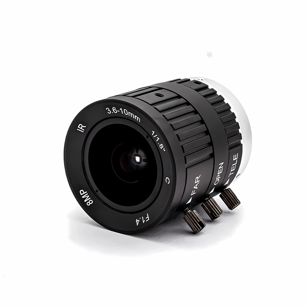 8MP 3.6-10mm C/CS Mount Lens 1/1.8" Format F1.4 Aperture Varifocal CS Industrial