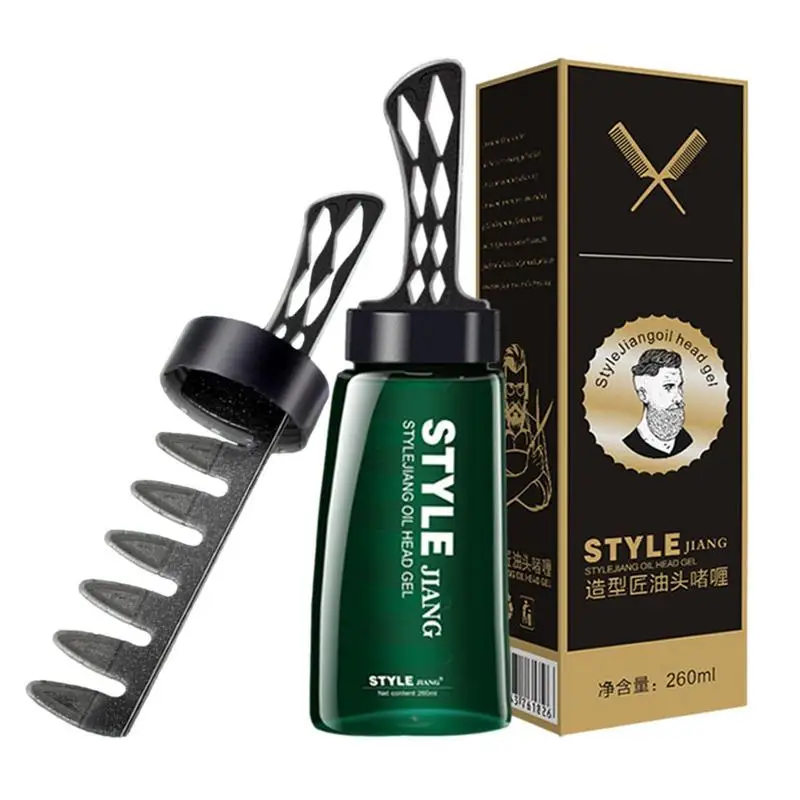 Men Hair Gel 2 In 1 Hair Wax Gel With Comb Mens Hair Styling Wax Gel