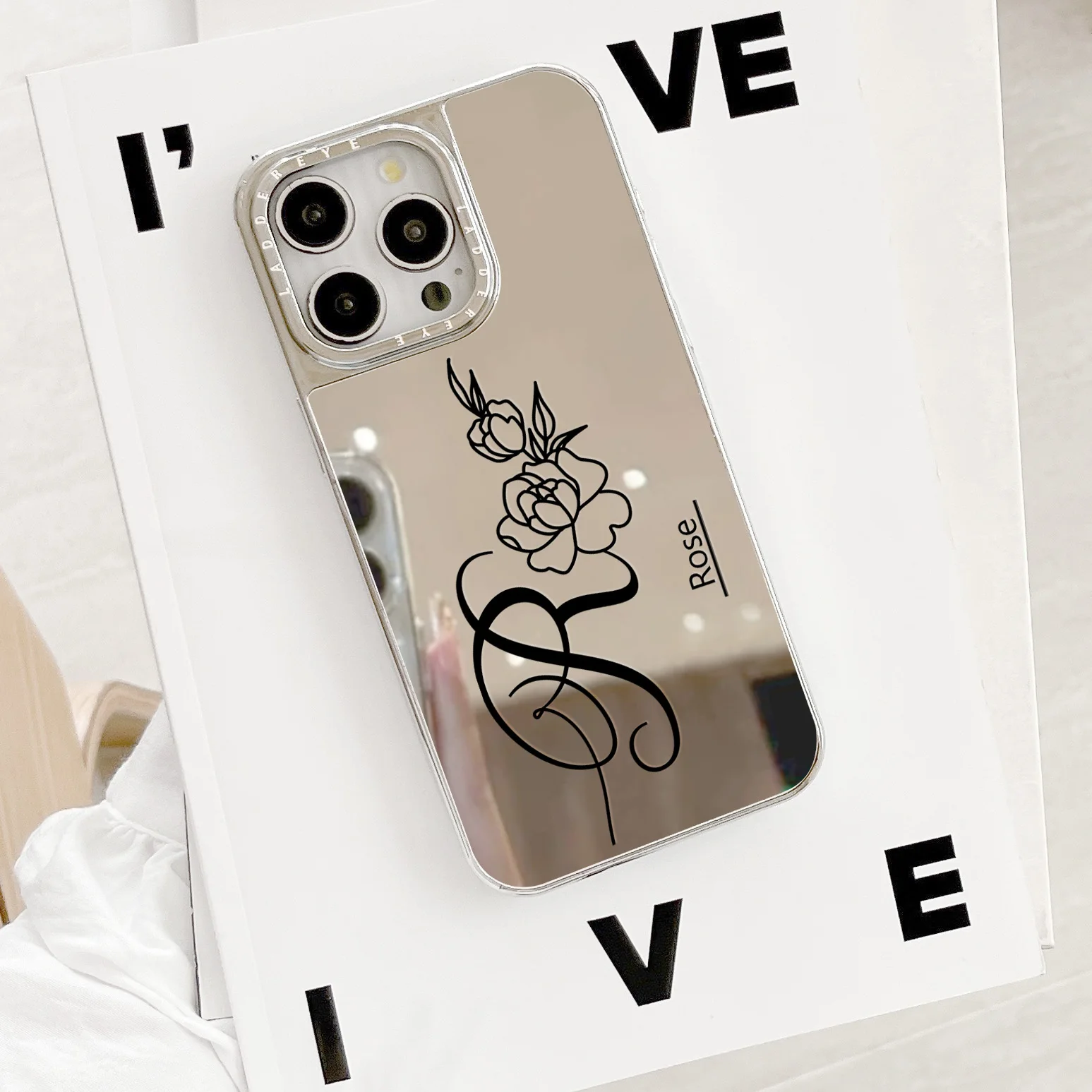 Personalized Luxury Custom Your Name Make UP Mirror Phone Case thumbnail 4