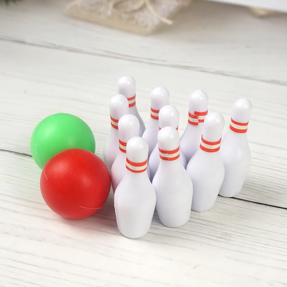 Micro Toys Bowling Ball Model Mini House Supply Room Miniature Plastic Small Accessory Simulated Balls Scene Cakes 2 Sets