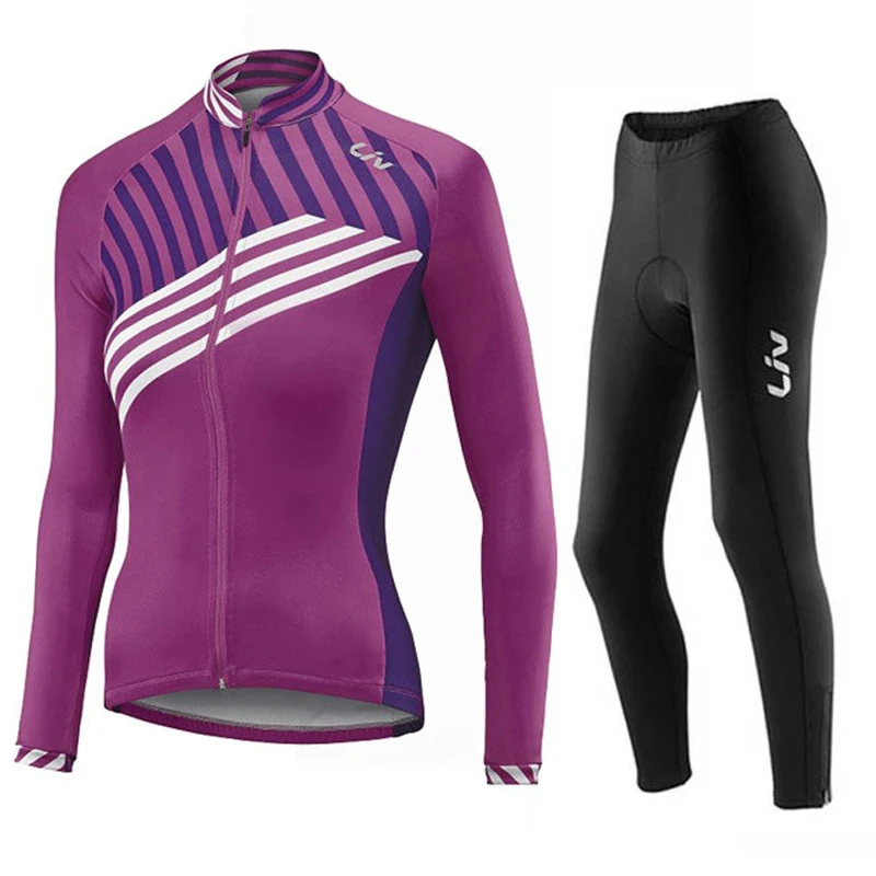 Liv 여성용 사이클링 저지 세트, 긴 소매 통기성 의류, MTB Maillot Ropa Ciclismo 자전거 운동복 자전거 유니폼, 가을