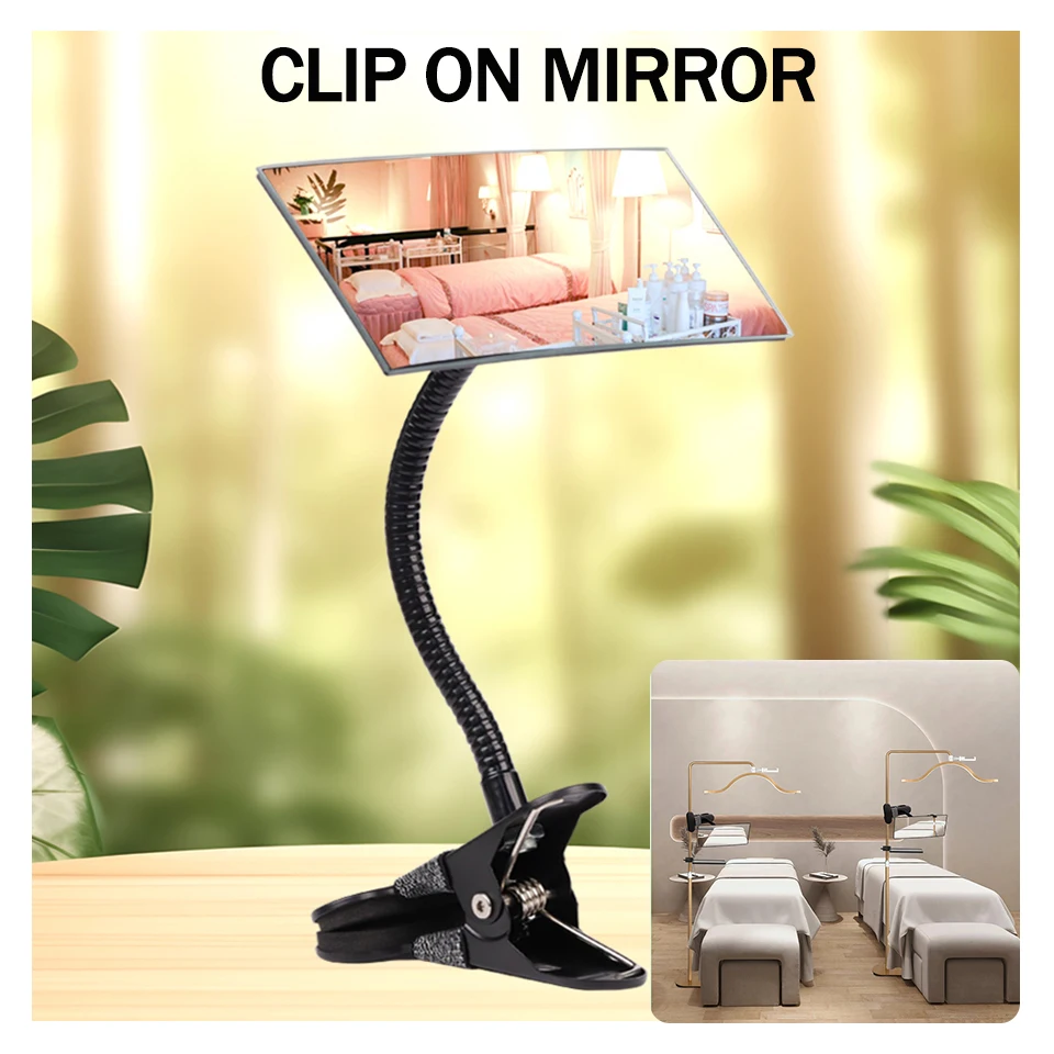 

Гибкое зеркало с клипсой для салона, инструмент для наращивания ресниц, зажим на компьютерный стол, безопасность, заднее виденье, личная конфиденциальность