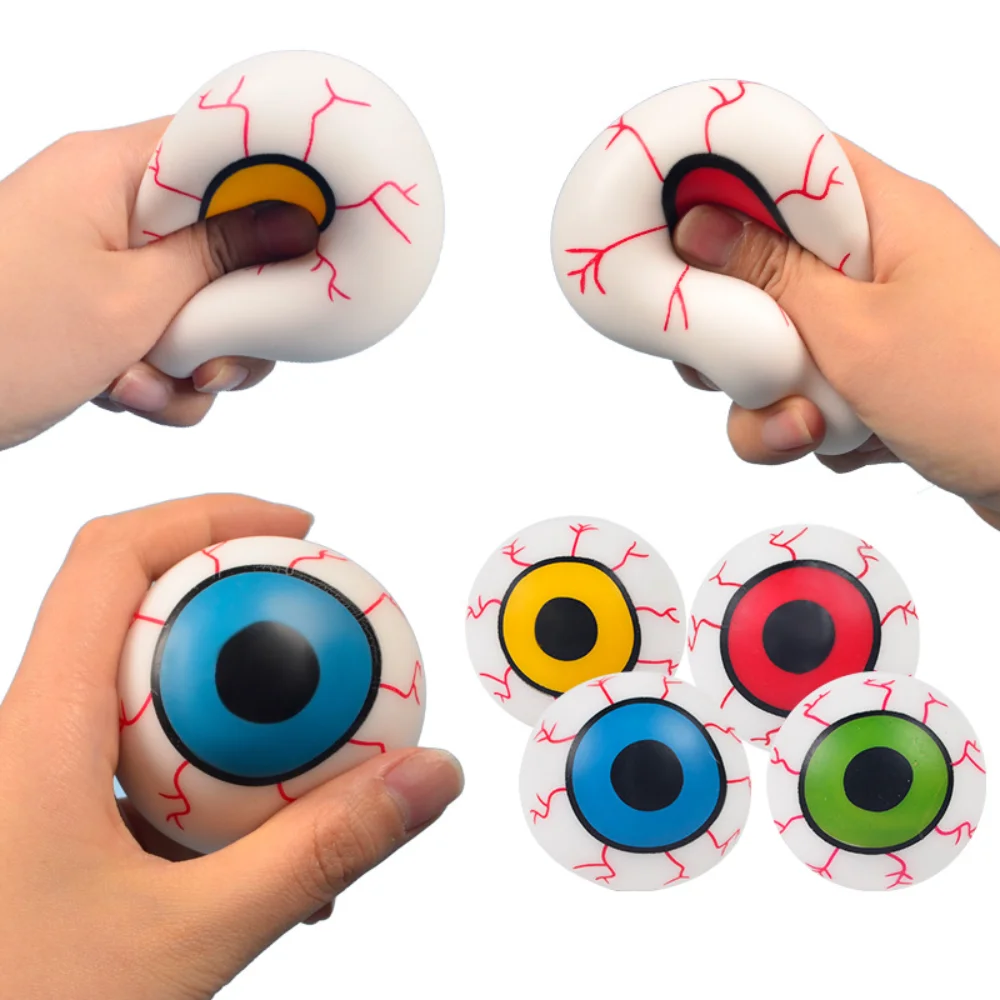 

4Pcs/Lot Anti-stress Toy Simulation Human Terror Eye Ball Toys TPR Stress Relief Boredom Squishes Eyeball Decompression Toy