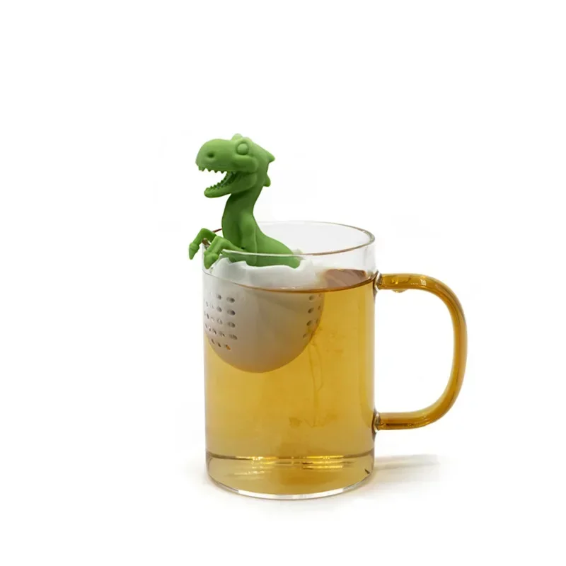 Filter Tea Leaves Tools Creative Design Cute Dinosaur Shape Silicone Tea Infuser Suitable Home Tea Bag Filter Household Supplies