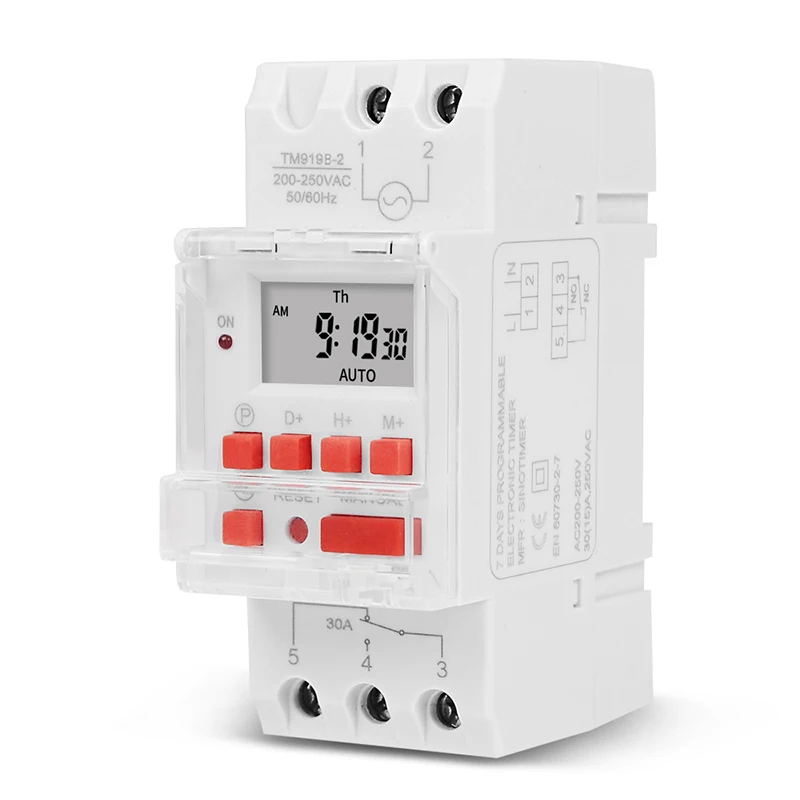 High Quality Sinotimer 30A High Load 85-265VAC 7 Days Digital Programmable Timer Switch Relay Time Control For 16 ON/OFF Output 2