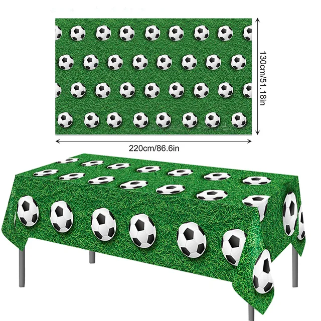 Soccer Theme Tablecloths Football Birthday Party Decorations Soccer Rectangular Plastic Table Cover Perfect for Game Day Parties 5