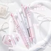 Planwith Kawaii 4Pcs/Set Gel Pen Stationery Student Supplies Solid Color RosyPosy Ballet Series 0.38/0.5mm Black Writing Pen 2
