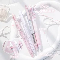 Planwith Kawaii 4Pcs/Set Gel Pen Stationery Student Supplies Solid Color RosyPosy Ballet Series 0.38/0.5mm Black Writing Pen 2