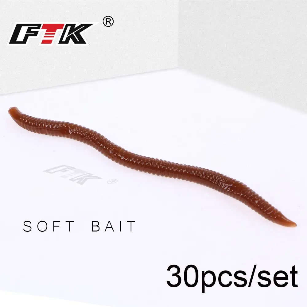 30 7,5 cm Regenwurm Silikon Weiche Fisch Köder Künstliche Fisch Köder Blut Insekt Fisch Duft Karpfen Angeln Zubehör Outdoor – Detail 6