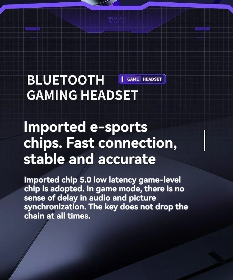 X15 tws gaming trådlösa bluetooth hörlurar med led display_voghion.com