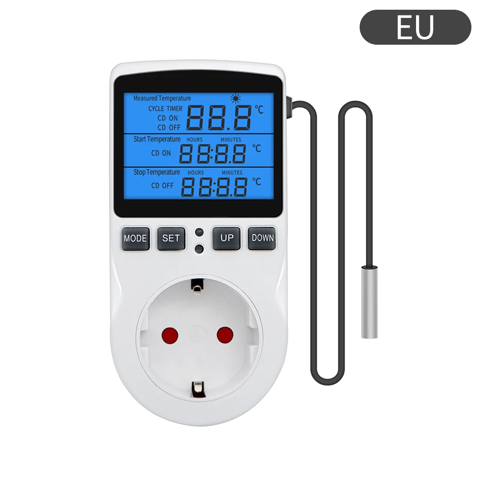 Timer Socket Thermostat Multi-Function Temperature Controller Outlet Timer  Switch Sensor Probe Heating Cooling KT3100 - AliExpress