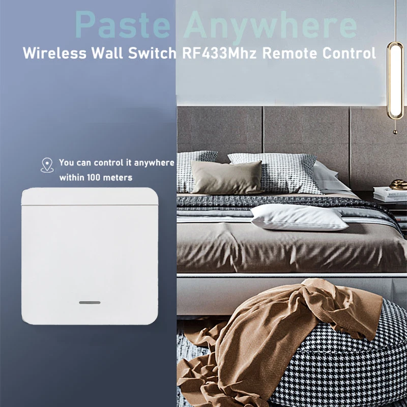 Wireless Light Wall Switch Relay Receiver RF 433Mhz 1/2/3Gang Panel Switch Remote Control Interruptor for LED Lamp 10A 110V 220V