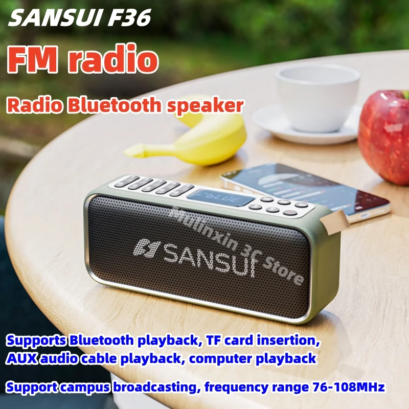 

SANSUI F36 Outdoor Multimedia MP3 Music Player Loud Subwoofer with RGB Light Portable Wireless Blue Tooth Speakers FM Radio