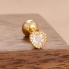 Boucles d'oreilles pendantes en acier inoxydable pour femmes, chaîne de couleur or, pendentif en zircone, Clip, accessoires bijoux de fête de vacances