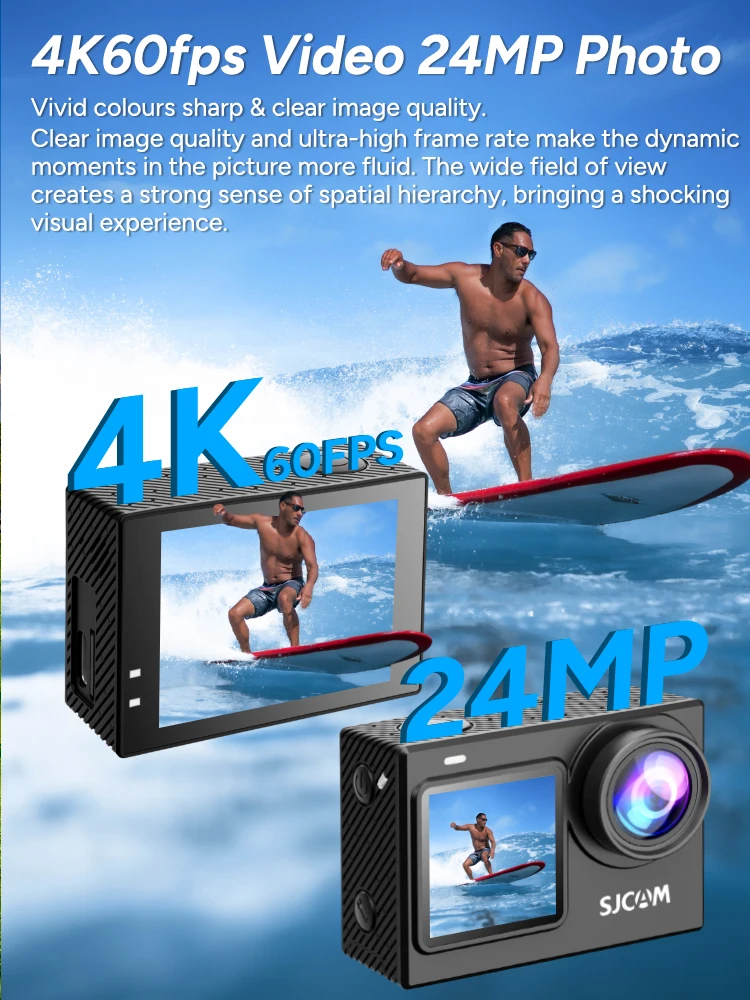 SJCAM SJ6 Pro 4K Dual Screen Action Camera Waterproof Touch Screen Sport Cam WiFi Night Vision 6-Axis Gyro Stabilization 3